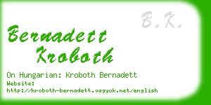 bernadett kroboth business card